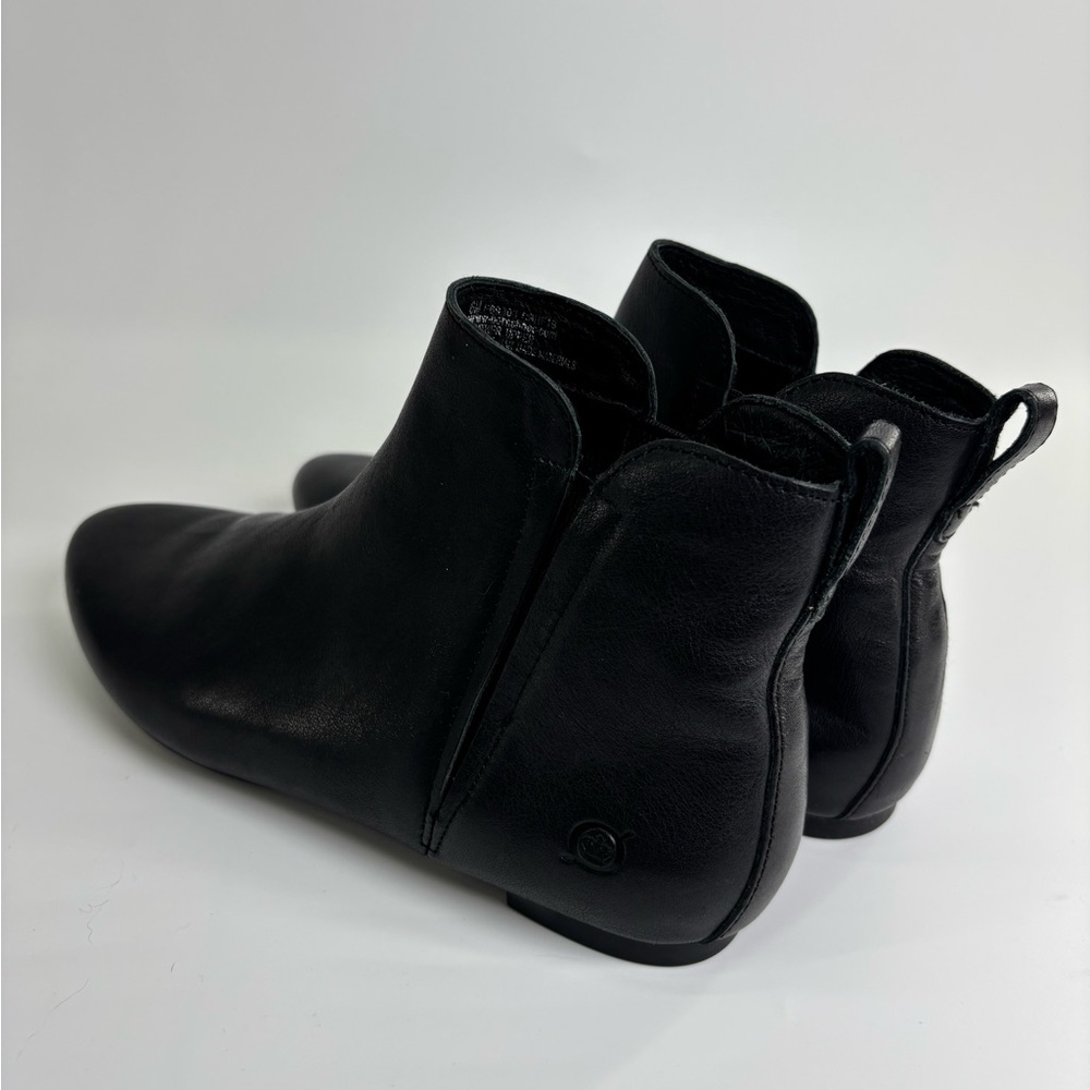Born black leather ankle boots 6 flat comfort pull on - Picture 6 of 12